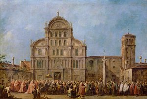 Procesión de Pascua del Dogo de Venecia en la Iglesia de San Zacarías (c.1766-70)